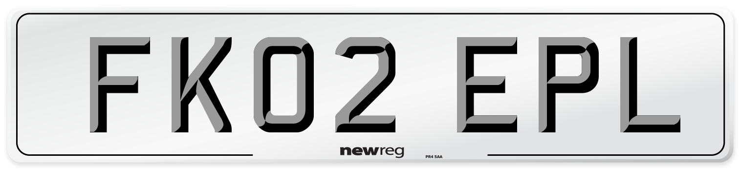 FK02 EPL Number Plate from New Reg
